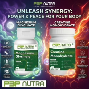 Combo : P3P Nutra Magnesium Glycinate 60 Tab + Creatine Monohydrate 100 gm